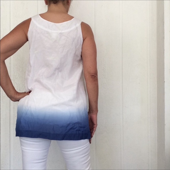 KENSIE SILK & COTTON OMBRE EMBELLISHED TUNIC MEDIUM - Picture 3 of 8